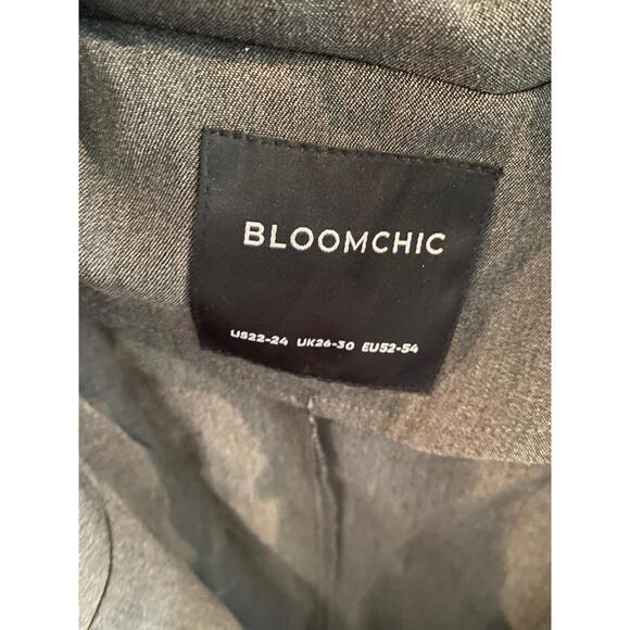 NWT BLOOMCHIC Womens Plus Size Dark Grey Tailored One Button Blazer 22-24 Plus - Picture 5 of 8